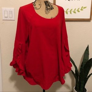 Beautiful red Moa Moa plussize red top 2x